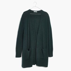 Madewell Kent Cardigan Sweater in Coziest Yarn Hthr Pine Green Small